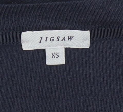 Jigsaw Women's Blue XS Basic Modal Cotton Short Sleeve T-Shirt