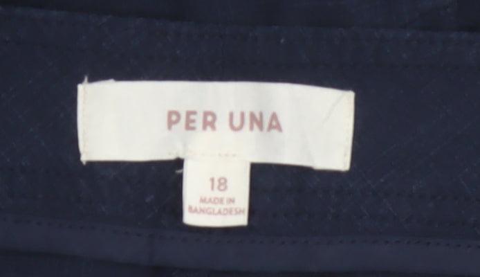 Marks and Spencer Per Una Navy Linen Trousers Women’s Size 18 Casual