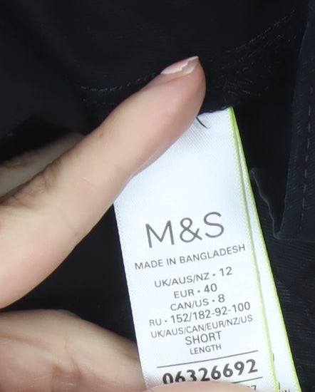 Marks and Spencer Women's Black Cargo Trousers Size 12 Short