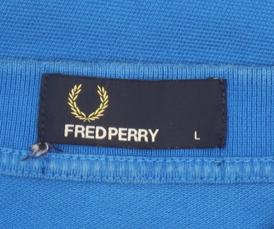 Fred Perry Men's Blue Cotton Polo Shirt Size L Classic Fit