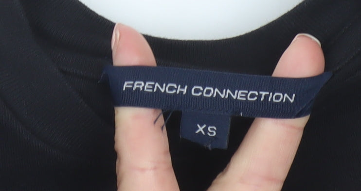 French Connection Women's Black XS Cotton Graphic T-Shirt