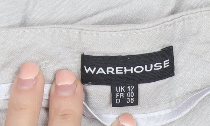 Warehouse Women’s Beige Chino Trousers UK 12 Belted Viscose Blend