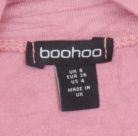Boohoo Women’s Pink Long Sleeve Button-Up Shirt UK 6