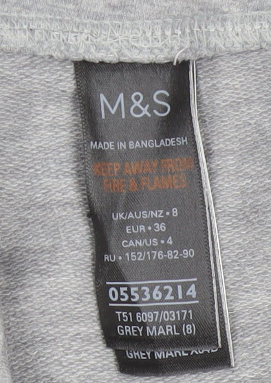 Marks and Spencer Women’s Grey Wide-Leg Jersey Trousers Size 8