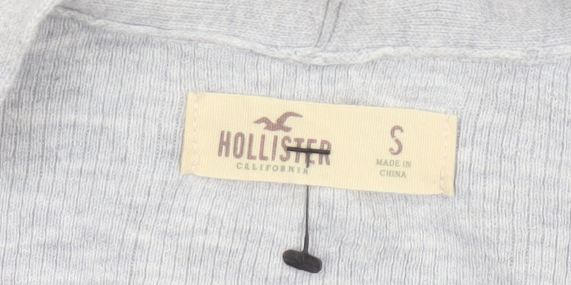 Hollister Women Grey Knit Long Sleeve Button Cardigan Small