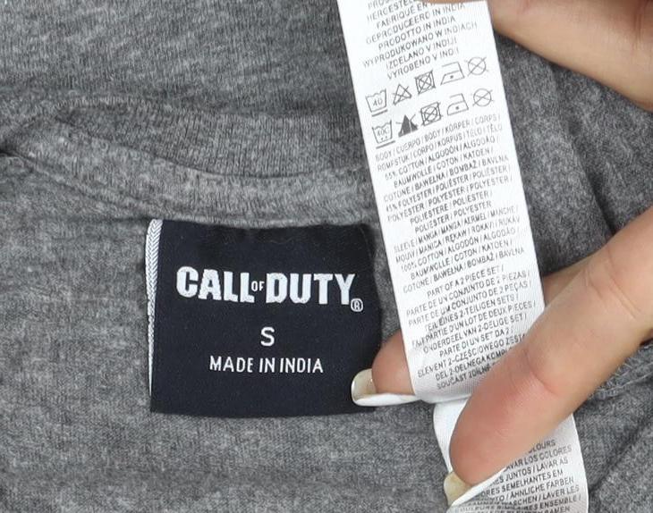 Call of Duty Men’s Grey Long Sleeve Graphic T-Shirt Size S