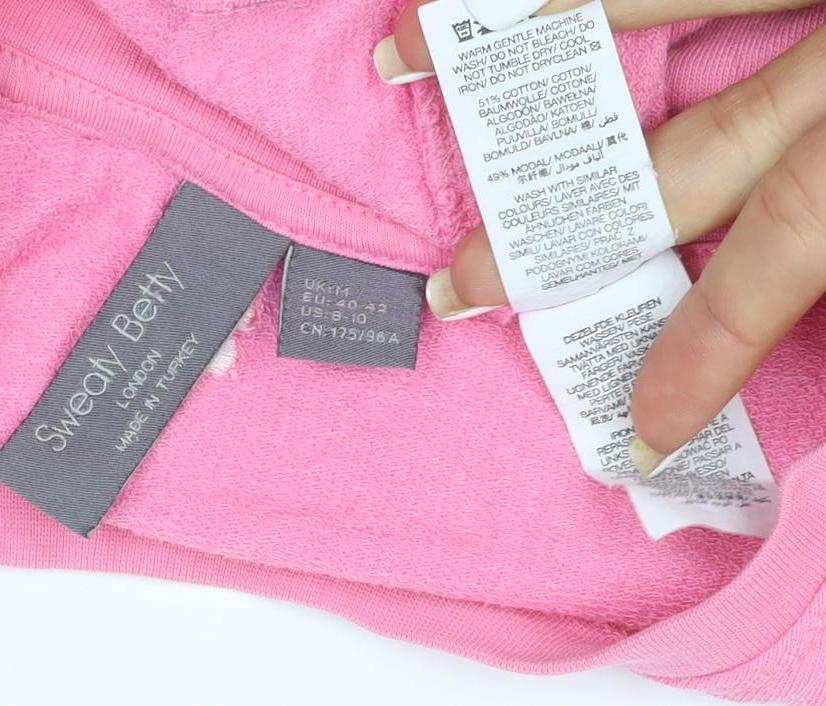 Sweaty Betty Womens Pink Long Sleeve Crew Neck Pullover Sweatshirt Size 12