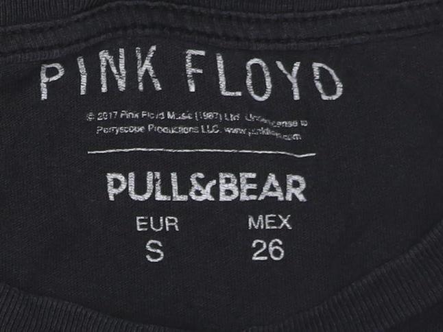 Pull&Bear Women’s Black Pink Floyd Short Sleeve Cotton T-Shirt Size S
