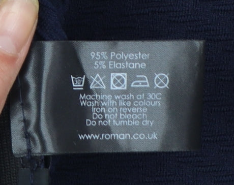 Roman Women’s Blue Size 12 Pencil Skirt Stretch Jersey Workwear