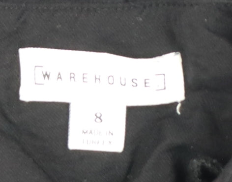 Warehouse Women’s Black Viscose Shift Dress Size 8 3/4 Sleeve