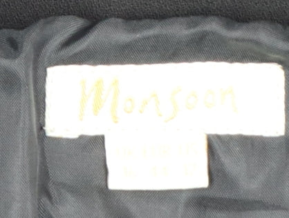 Monsoon Women Black Knee Length A-Line Skirt Size 16