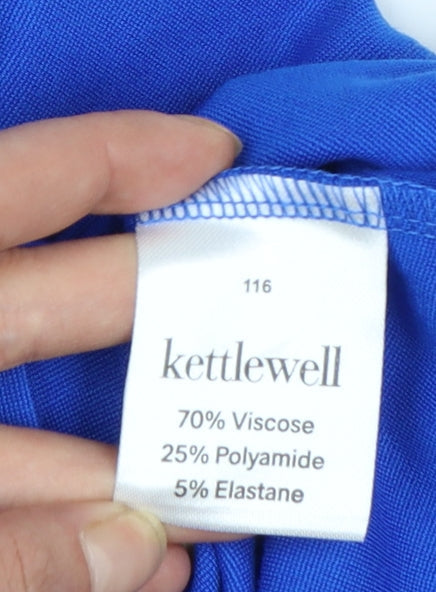 Kettlewell Women’s Blue V-Neck Sleeveless Bodycon Knee Dress L