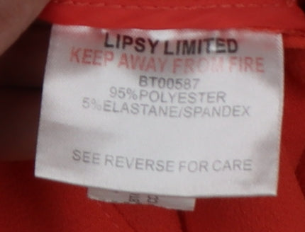 Lipsy Women’s Orange Scalloped Hem Chino Shorts Size 10