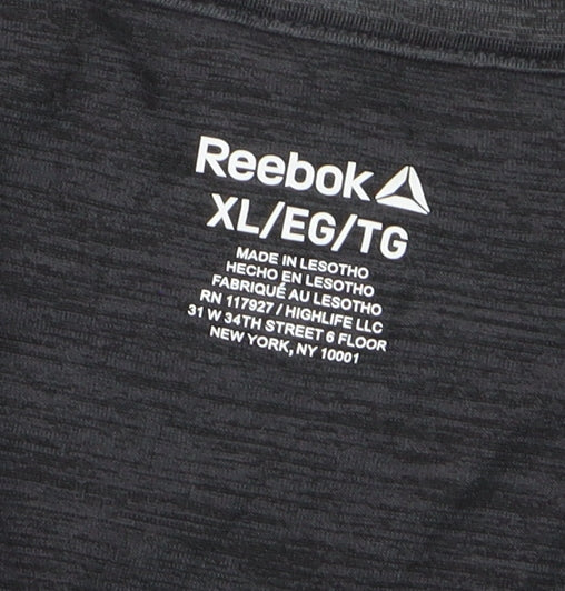 Reebok Womens Black XL Activewear T-Shirt Lightweight Gym Top