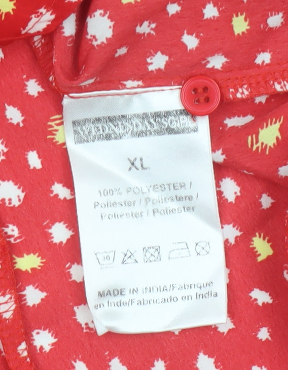 Wednesday's Girl Women's Red Floral Skater Dress XL Short Sleeve