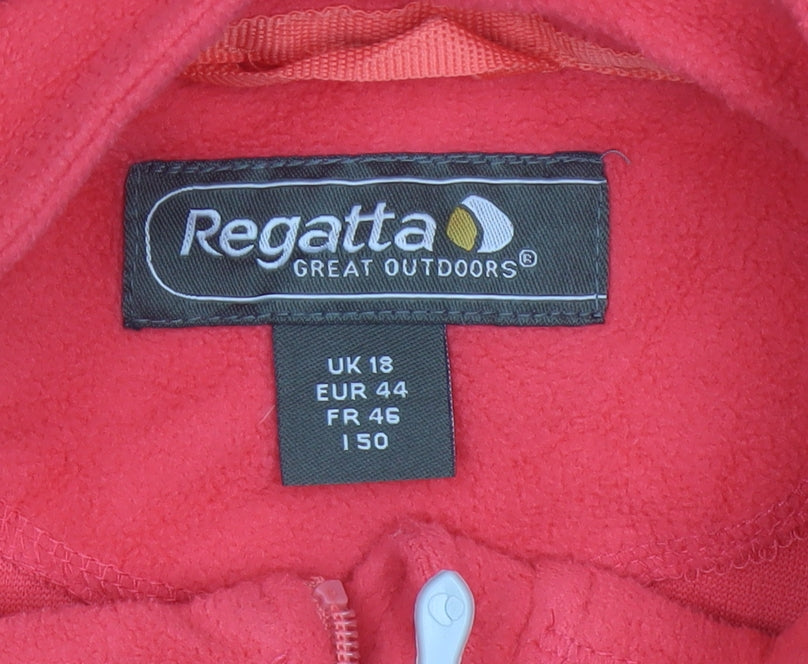 Regatta Women Red Fleece 1/4 Zip Pullover Sweatshirt UK 18