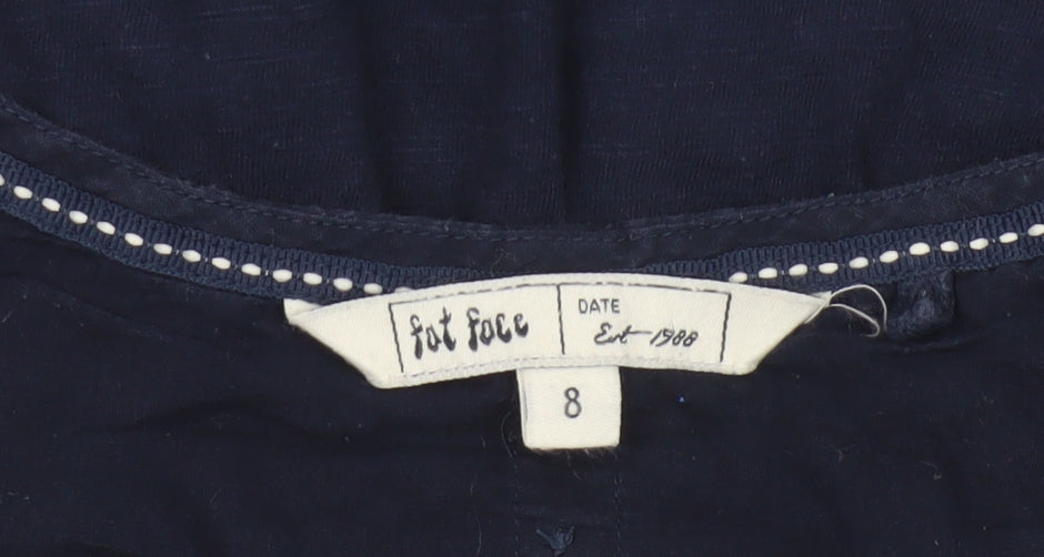 Fat Face Women's Blue Cotton Tunic Blouse Size 8