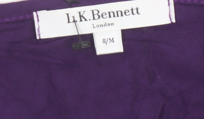 L.K. Bennett Women's Purple Wrap Blouse S 3/4 Sleeve Viscose Top