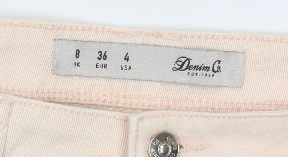 Denim Co. Women’s Beige Size 8 Hot Pants Frayed Denim Shorts