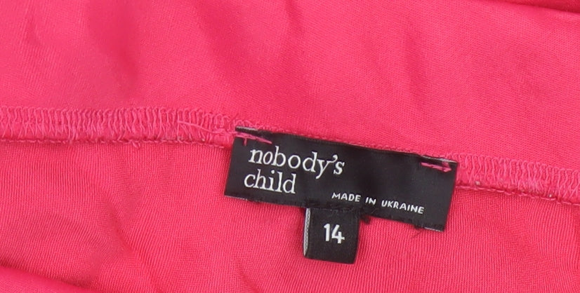 Nobody's Child Womens Pink A-Line Midi Skirt Size 14
