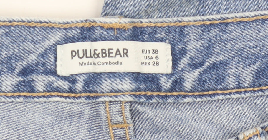 Pull & Bear Women’s Blue Acid Wash Mom Jeans Size 10