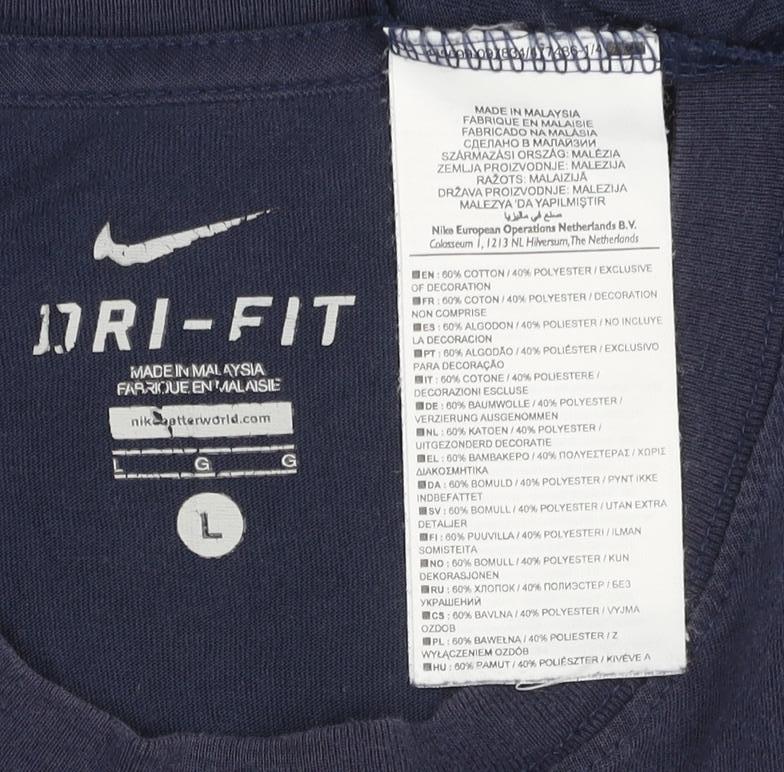 Nike Men's Blue Dri-Fit Long Sleeve Tennis T-Shirt Size L