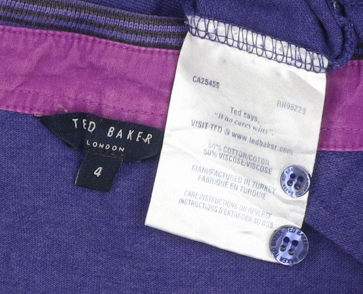 Ted Baker London Men's Blue Short Sleeve Polo Shirt Size L Cotton Blend