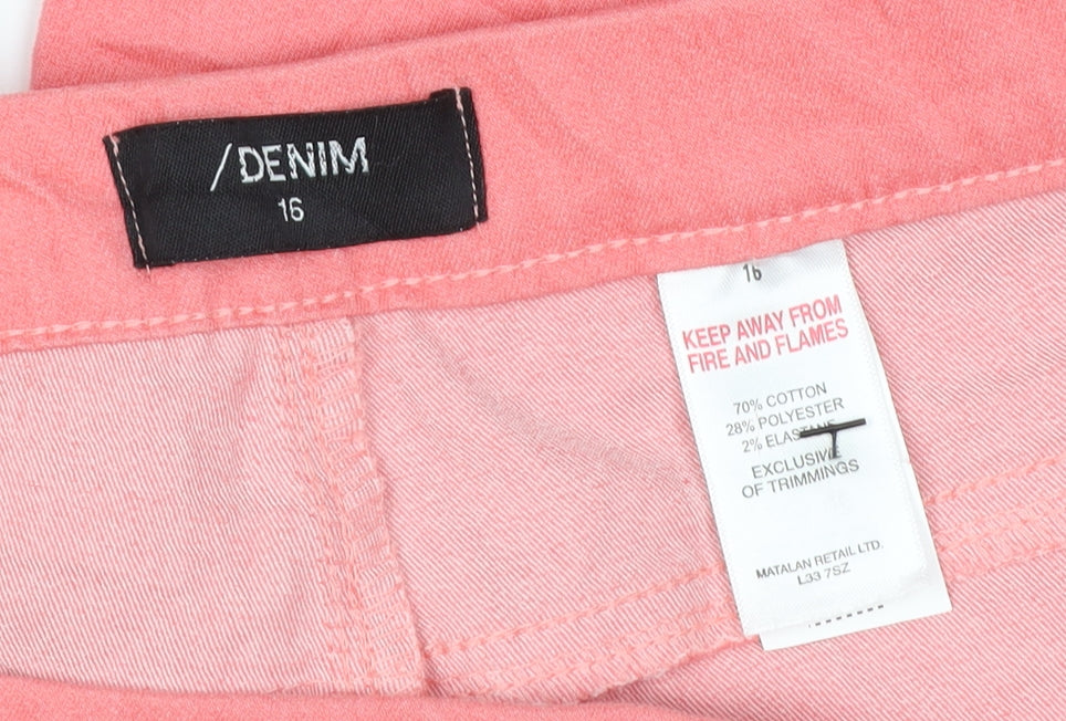 Matalan Denim Women Coral Pink Size 16 Cropped Jegging Jeans