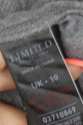 Marks and Spencer Womens Grey Henley T-Shirt UK 10 Short Sleeve