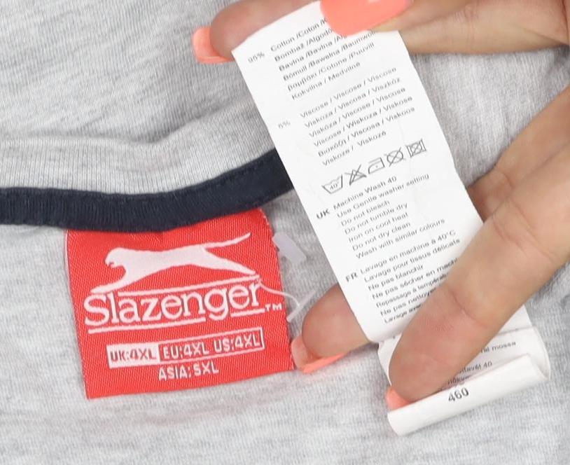 Slazenger Men's Grey Sleeveless Crew Neck T-Shirt 2XL Regular Fit