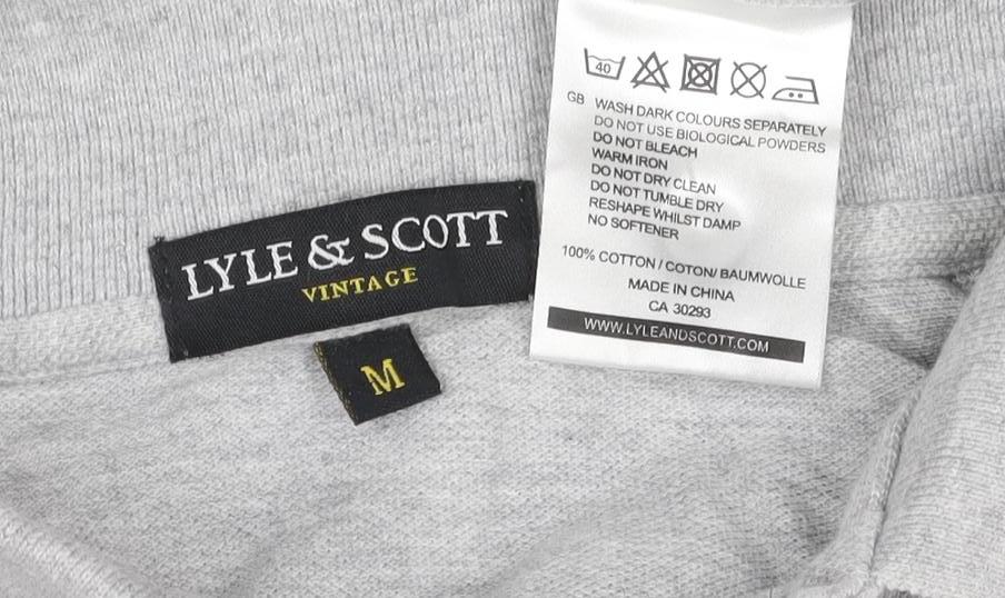 Lyle & Scott Womens Grey Polo Shirt Size M Cotton Short Sleeve