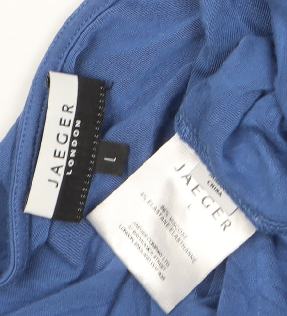 Jaeger Men’s Blue Long Sleeve V-Neck Stretch T-Shirt Size L