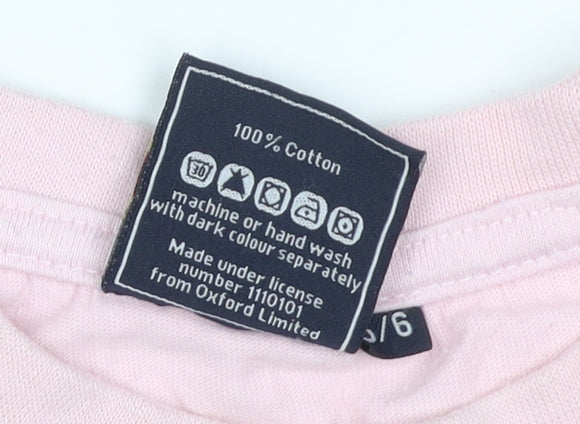 Oxford University Girls Pink T-Shirt 5-6 Years 100% Cotton Casual Tee