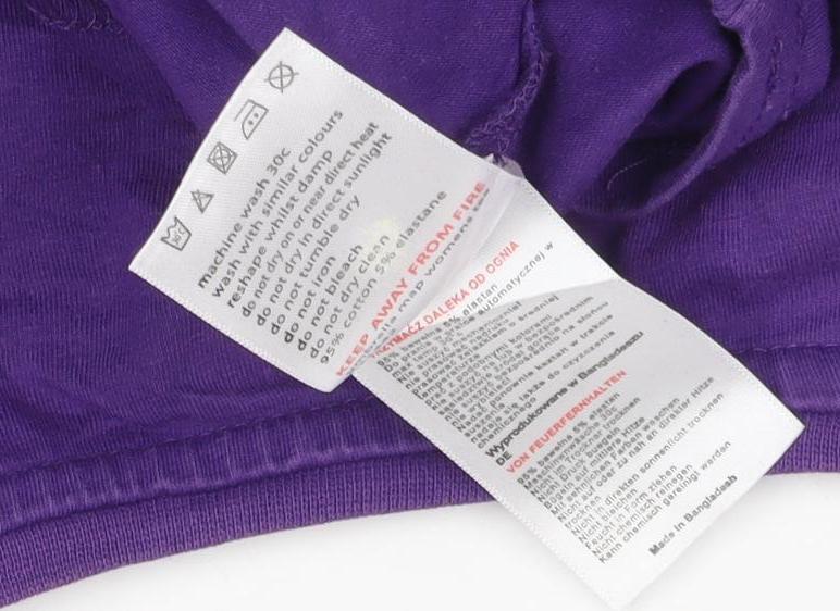 Mountain Warehouse Womens Purple Cotton Stretch T-Shirt UK 6