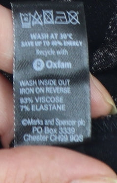Marks and Spencer Women Black Geometric Knit Wrap Dress Size 12