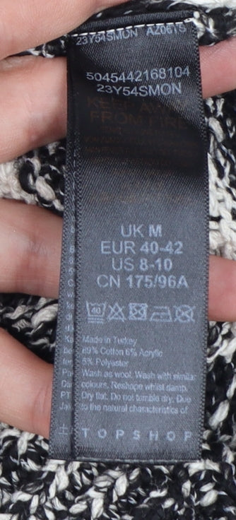 Topshop Women’s Multicoloured Chunky-Knit High Neck Pullover Jumper M