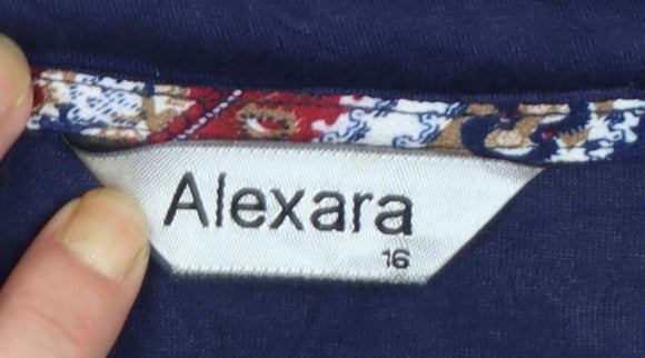 Alexara Women’s Multicoloured Geometric V-Neck Tunic Blouse Size 16
