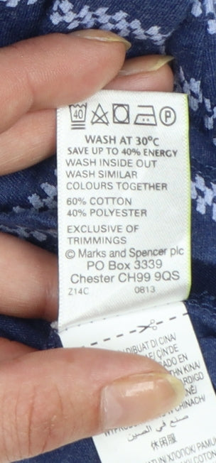 Marks and Spencer Women’s Blue Striped Long Sleeve Jersey T-Shirt Size 12