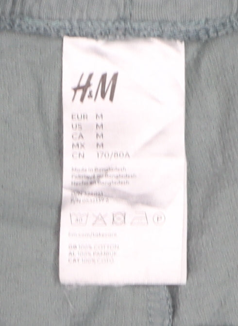 H&M Womens Green Cotton Jogger Trousers Size M