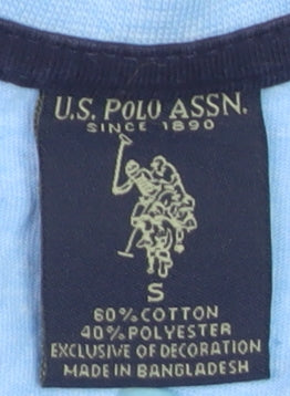 U.S. Polo Assn. Men's Blue V-Neck Short Sleeve Cotton T-Shirt Size S