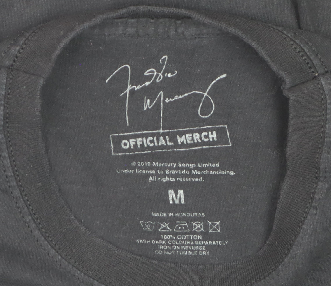 Freddie Mercury Official Merch Black Cotton Men's Medium Graphic T-Shirt