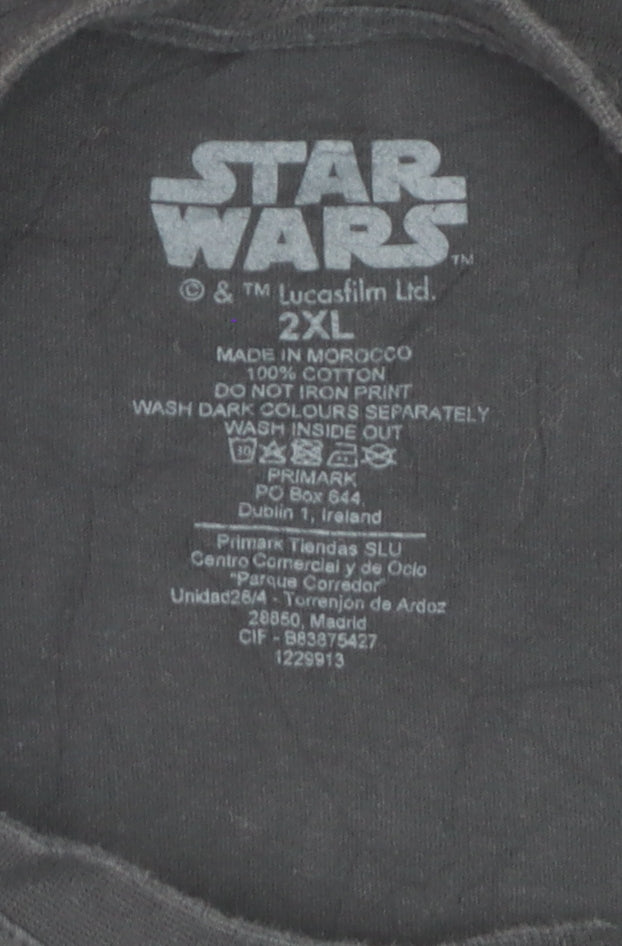 Primark Star Wars Mandalorian Black 2XL Men's T-Shirt Grogu Design