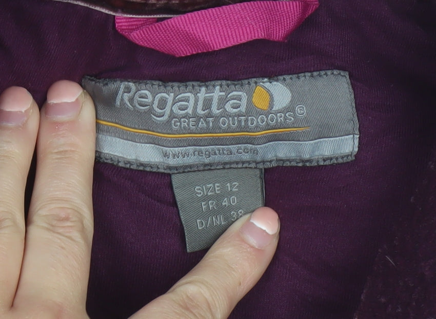 Regatta Women’s Purple Fleece Jacket Size 12 Full Zip Outdoor Wear