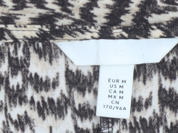 H&M Women’s Beige Geometric Slip Dress Size 12 Summer Casual