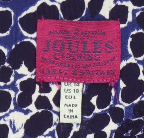 Joules Women Blue Animal Print Shift Dress Size 14 3/4 Sleeve