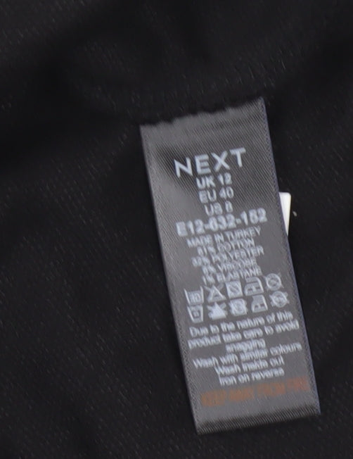 Next Womens Black 3/4 Sleeve Round Neck Blouse Size 12