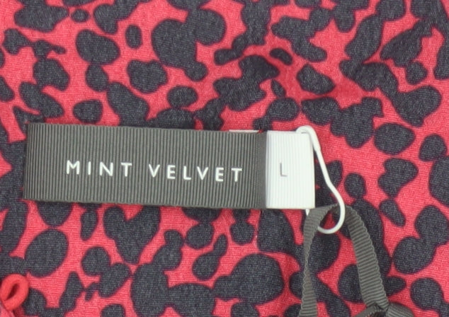 Mint Velvet Women’s Pink Animal Print Long Sleeve Viscose Tunic Blouse Size L