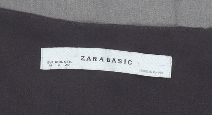Zara Basic Women's Grey Sequin Layered Chiffon A-Line Dress Size 12