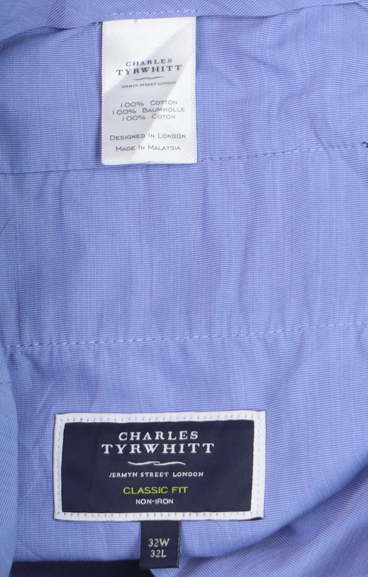 Charles Tyrwhitt Men's Blue Classic Fit Chino Trousers 32W 32L