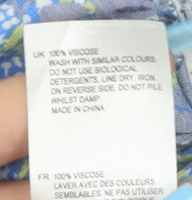 White Stuff Women Blue Viscose Tunic Tank Top Size 12